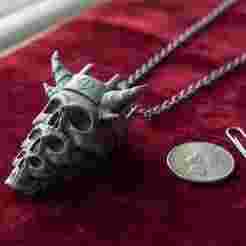 TRIPLE SKULL Ring & Necklace 3D Printable