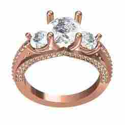 Triple Stone Solitaire Engagement Ring for Women