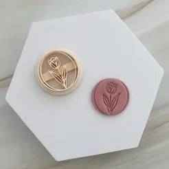 Tulip Polymer Clay Stamp / Cutter
