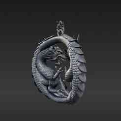 Two Dragons Harmony Keyring - Stylized Yin Yang Design 5.5cm Charm for 3D Printing