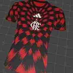 Two Flamengo T-shirt key rings : Pack 2 models (Titular + Substitute) STL and 3MF multicolor.