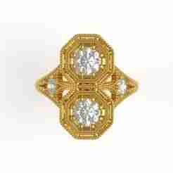 Two Stone Art Deco Engagement Ring