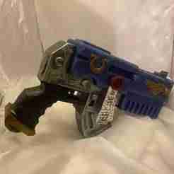 Ultra Marines Inspired Bolt Pistol Life Size