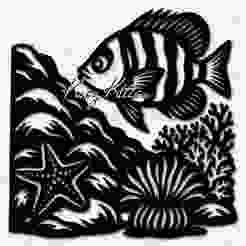 Under the Sea Fish Starfish Wall Art Home Decor