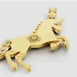 Unicorn Pendant  3D Printable Model