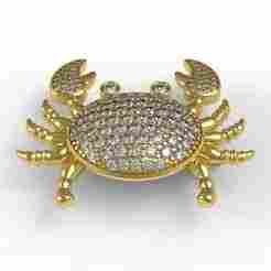 Unique Crab Diamond Brooch