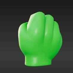 Unleashed Strength Fist Mini | Iconic Green Hand Keyring | Powerful Heroic Collectible 3D Model