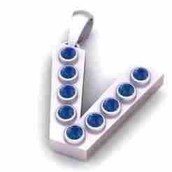 V ALPHABETS GLD PENDANT  3d printable model