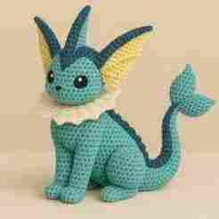 Vaporeon Crochet Style - Pokémon | 3D Printable Figure (STL)