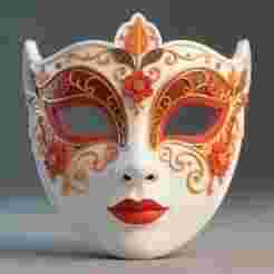 Venetian Carnival Mask – Ornate Decorative 3D Print Model