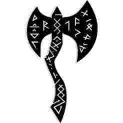 Viking axe with runes carved into the blade 1 - 2D/3D Wall Art STL+SVG For CNC Router, Plasma, Waterjet, Laser & 3D Printer