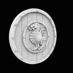 Viking Shield with Dragon Crest 3D Printable Mode
