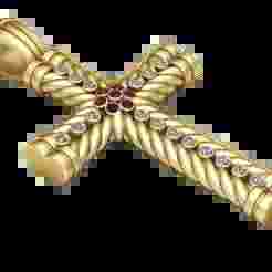 Vintage Crystal Gold Pendant