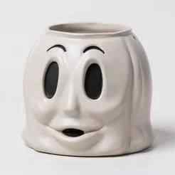 Vintage halloween ghost head bucket lantern