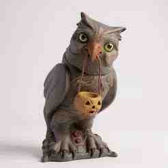 Vintage halloween owl statue decoration