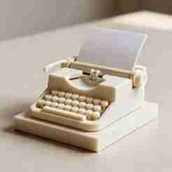 Vintage Typewriter Note Holder 3D Print Model STL Desk Decor