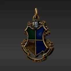 Vintage Wizardry Academy Shield Charm - Lion Serpent Badger Eagle Insignia STL