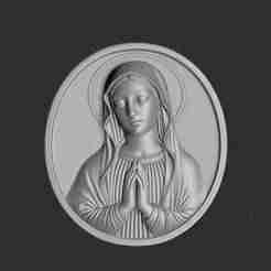 Virgin Mary Medallion 3D Model