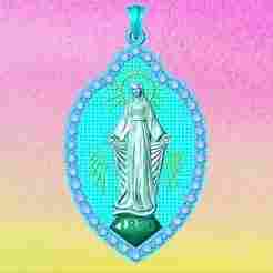 Virgin Mary Pendant Necklace - Christian Jewelry Necklace - N910309
