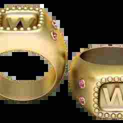 W ALPAHBETS RING   3d printable model