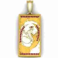 Warrior Moon Pendant 3D  printable  Model