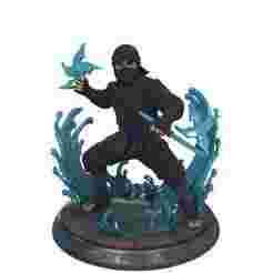Water Ninja Statue – Elemental Warrior with Wave Effects (3D Print Model)