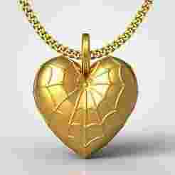 web heart pendant charm