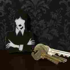 Wednesday Addams-inspired keychain