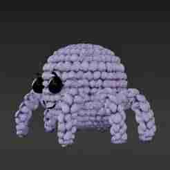 Whimsical Amigurumi Look Spider Decor - Textured Desktop Animal Statue