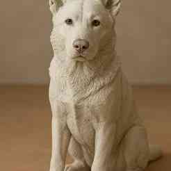 White German Shepherd Sculpture – Elegant Dog Figurine