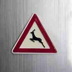 🦌 Wild Animals Crossing – Italian Road Sign Magnet 🧲