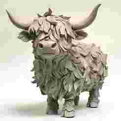 Wildlife Series: Long-Haired Bull Figure