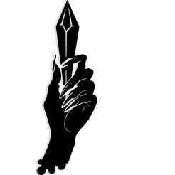 witch's hand holding a floating crystal dagger 1 - 2D/3D Wall Art STL+SVG For CNC Router, Plasma, Waterjet, Laser & 3D Printer