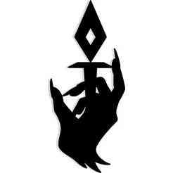 witch's hand holding a floating crystal dagger 2 - 2D/3D Wall Art STL+SVG For CNC Router, Plasma, Waterjet, Laser & 3D Printer