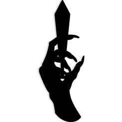 witch's hand holding a floating crystal dagger 4 - 2D/3D Wall Art STL+SVG For CNC Router, Plasma, Waterjet, Laser & 3D Printer