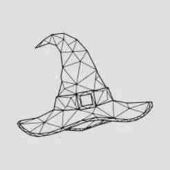 Witch's Hat Line Art Wall Art