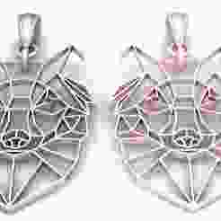 Wolf Faces Pendant   3d printable model