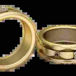 Woven Band Ring with Floral Accents 3D Printable Model