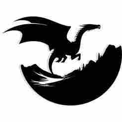 wyvern flying over a moon-shaped battlefield 4 - 2D/3D Wall Art STL+SVG For CNC Router, Plasma, Waterjet, Laser & 3D Printer