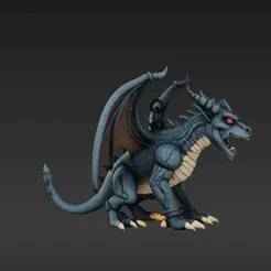 Wyvern Keychain - Gritty Fantasy Beast Miniature - Backpack Accessory 3D Model
