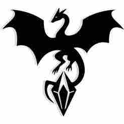 wyvern perched on a crystal 1 - 2D/3D Wall Art STL+SVG For CNC Router, Plasma, Waterjet, Laser & 3D Printer