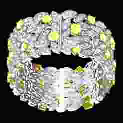 Yellow and White Diamond Art Deco Bracelet