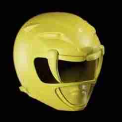 Yellow Dino Power Ranger Helmet split in Two - Yellow Dino Power Ranger Helmet