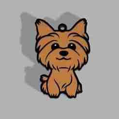 Yorkie Dog Keychain - Yorkshire terrier