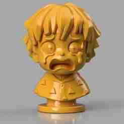 Zenitsu Crying Face Funny Desk Model – Demon Slayer Inspired 3D Print