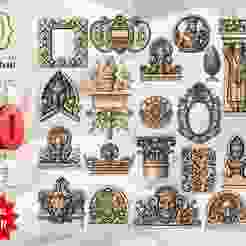 20 Gothic Romanesque Greek 3D Models Bundle | CNC, Laser Engraving, 3D Printing | cathedral Church Architecture Decor | STL Digital Download
