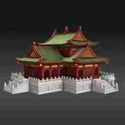 Ancient Chinese Imperial Pavilion | Detailed Traditional Temple 3D Model | Printable STL