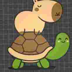 capybara with turtle