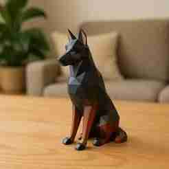 🐕 Low Poly German Shepherd – 3D Printable Dog Sculpture