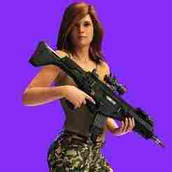 Military Girl with a Rifle Statuette